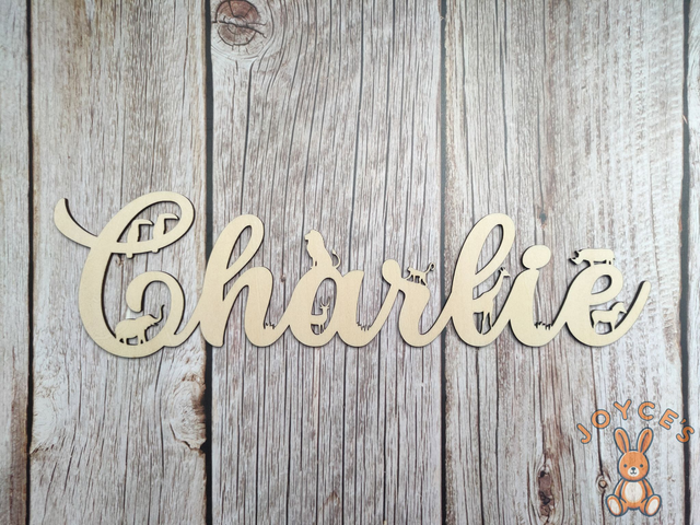 Prénom en bois Motif savane