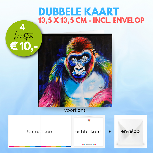 Gorilla | Dubbele kaart incl. envelop