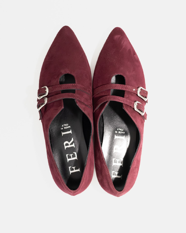 Ballerine in camoscio a punta