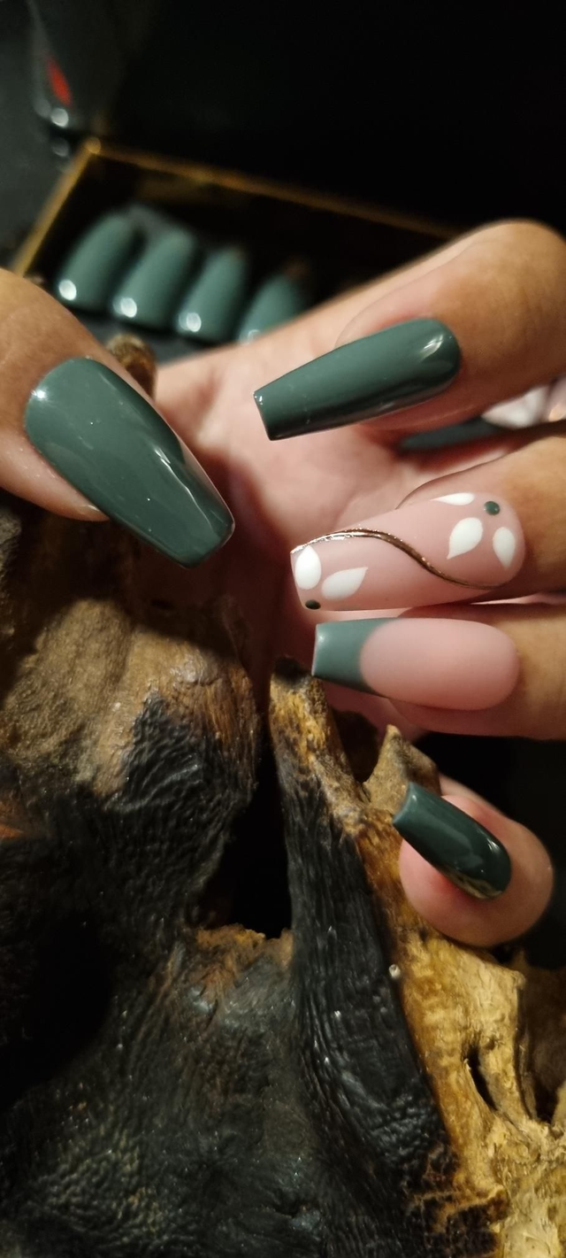 Green french flower coffin M 