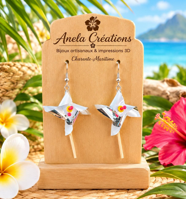 Boucles d'oreilles moulin à vent 