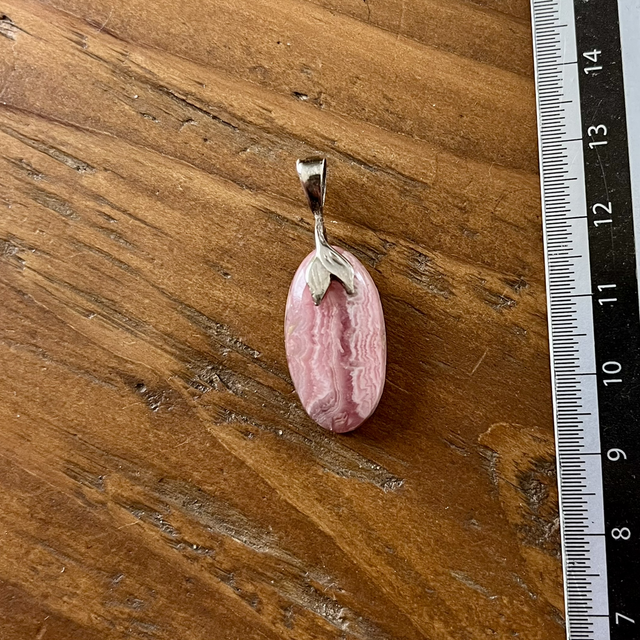 Pendentif en Rhodochrosite et bélière argent