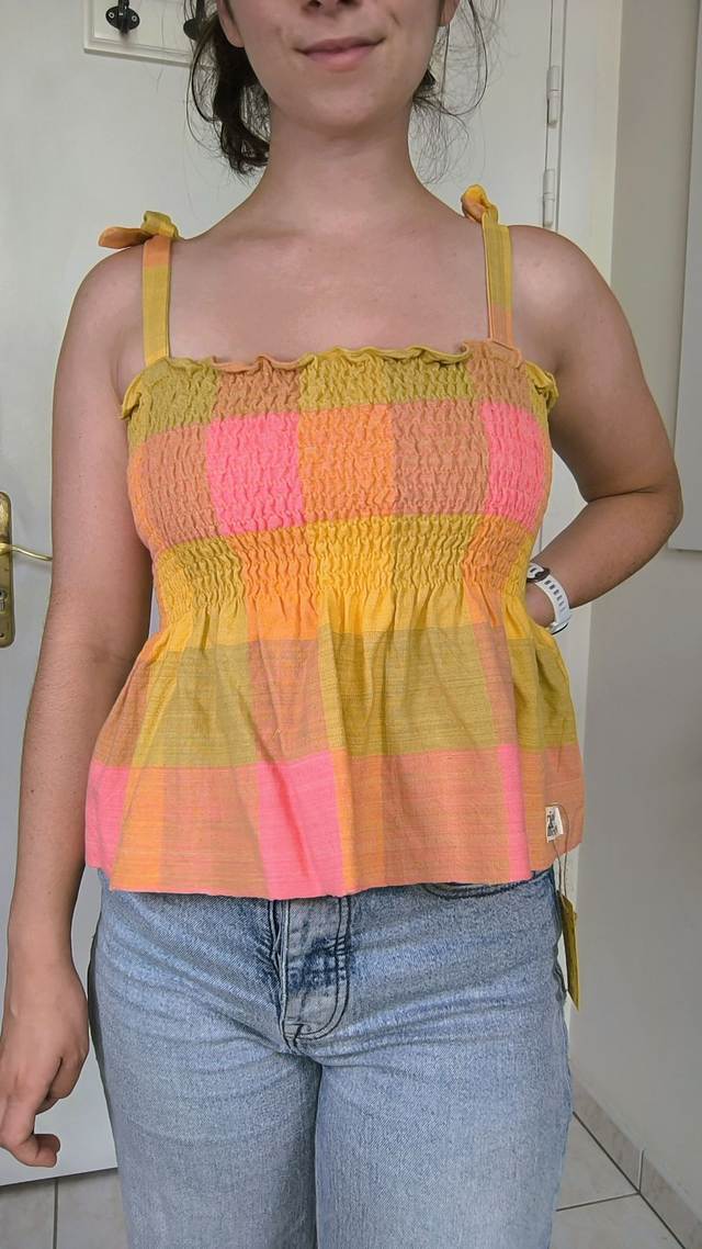 Top à smocks à carreau - Taille 1