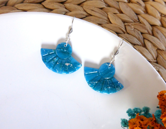 Boucles d'oreilles éventails - Eclat de Turquoise