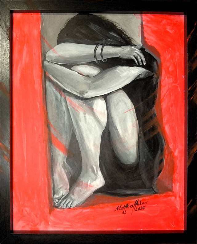 Gemälde "Versteck" - Unikat inkl. Rahmen