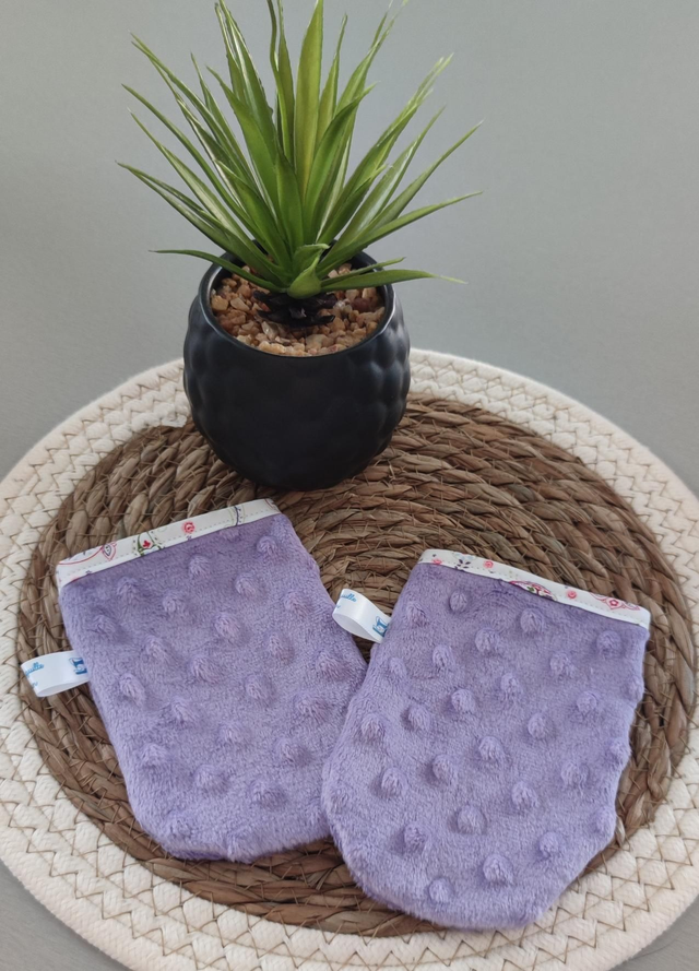 Gants petits minky X2 violet cachemire 