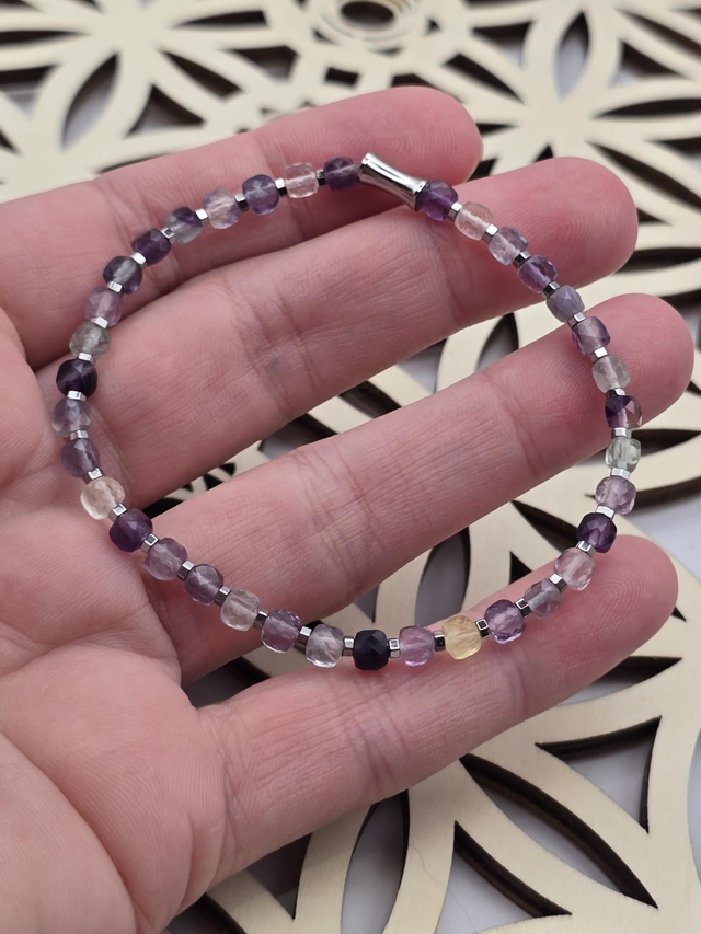 Bracelet Fluorite multicolore 0,4 cm