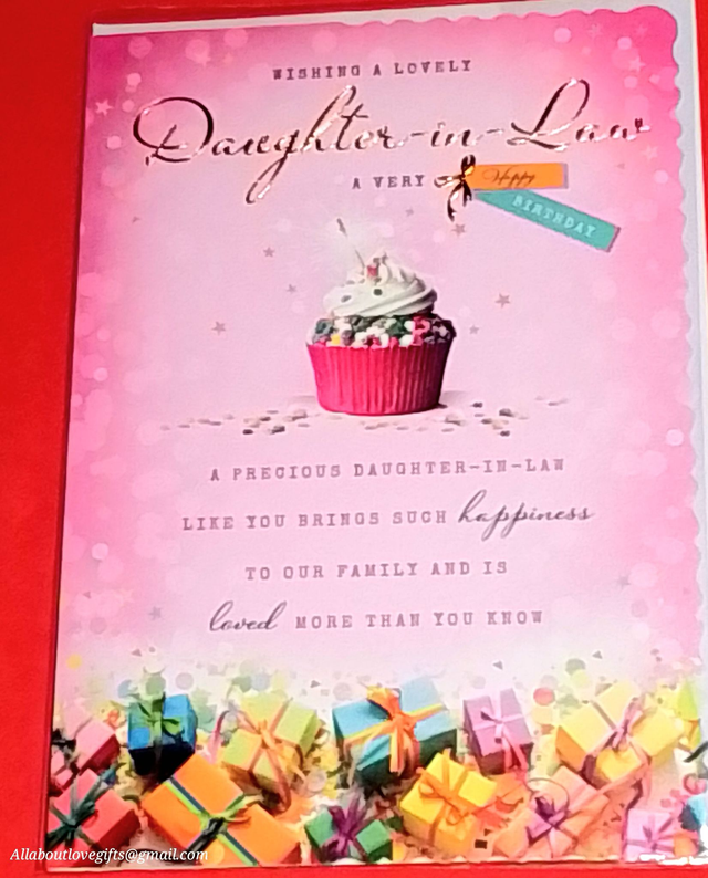 Daughter In Law Birthday Card Modern Cupcake Design 