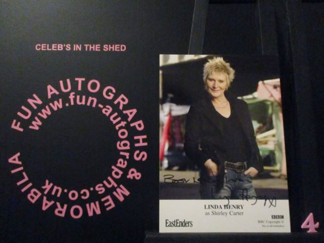 Linda Henry (Shirley Carter) Authentic Autographed EastEnders 6x4 Cast Card (4)