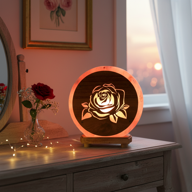 Lampe de Sel d&#039;Himalaya rose à frame - Rose