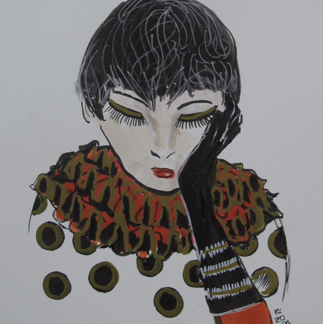 ARTSOS - WATER- COLOR ART ON PAPER /ART-ECOLINE BORED 