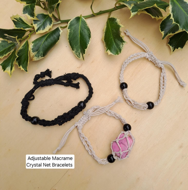 MACRAME CRYSTAL NET BRACELET 