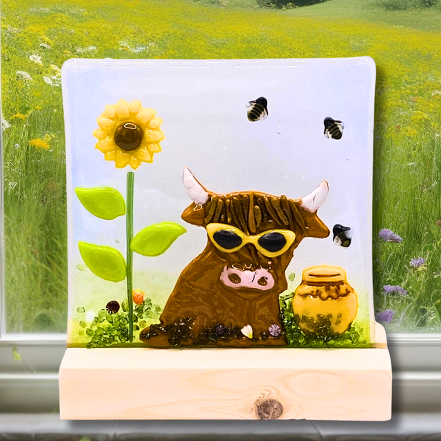 18.04.26 @ 10.30am - Fused glass highland cow