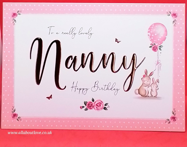 Nanny Birthday Card Foil Lettering Stunning Design Special Thoughts.