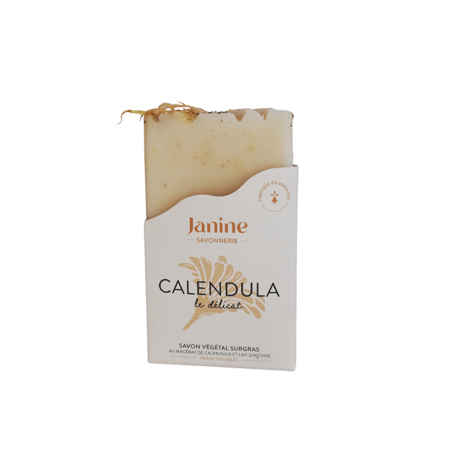 Savon artisanal saponifié à froid - Calendula - Sans huiles essentielles - Janine