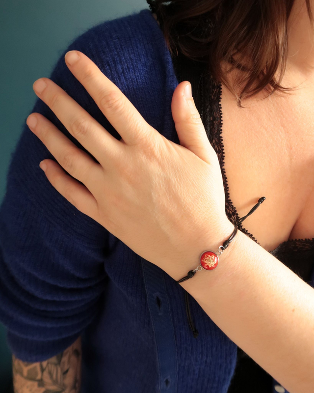 Bracelet fleuri Confiance (rouge) | BR16 | Ombelles
