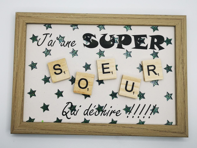 Cadre scrabble SOEUR