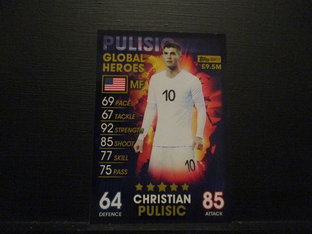 Christian Pulisic - Global Heroes Match Attax 101 Original Trading Card