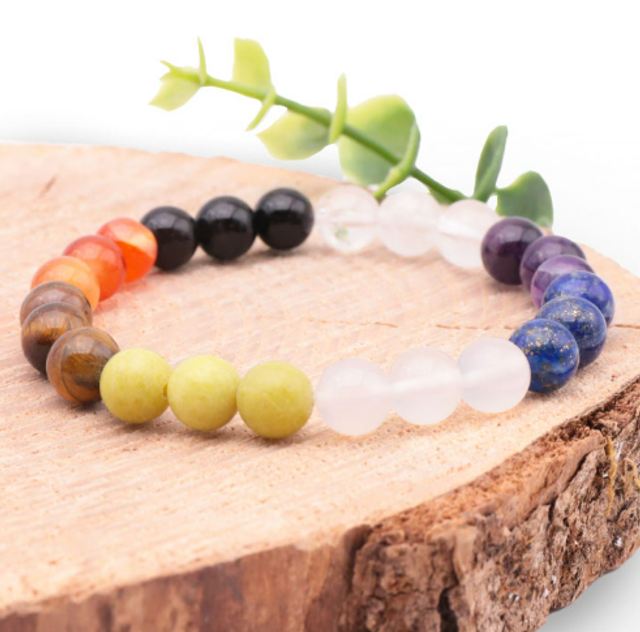 Bracelet 7 chakras perles de 8mm