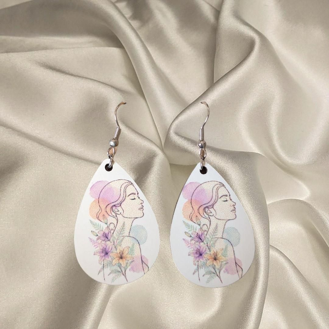 N° 98 Boucles d'oreilles goutte fantaisie hypoallergénique 