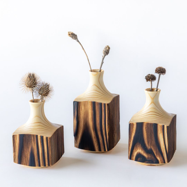 Budvases. Set of 4. Pine.