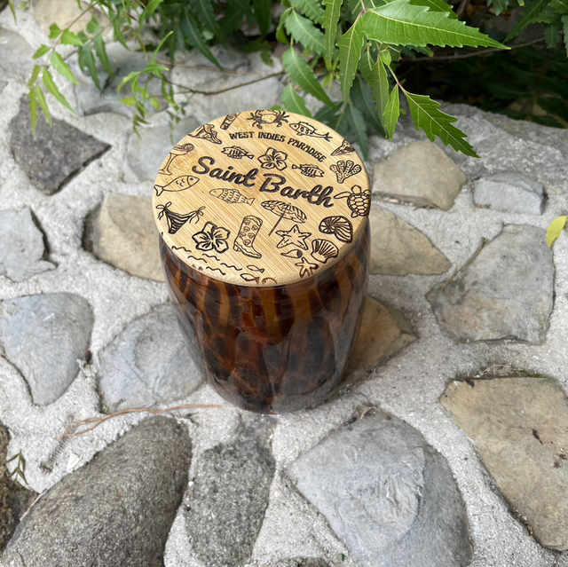 Bocal en verre léopard