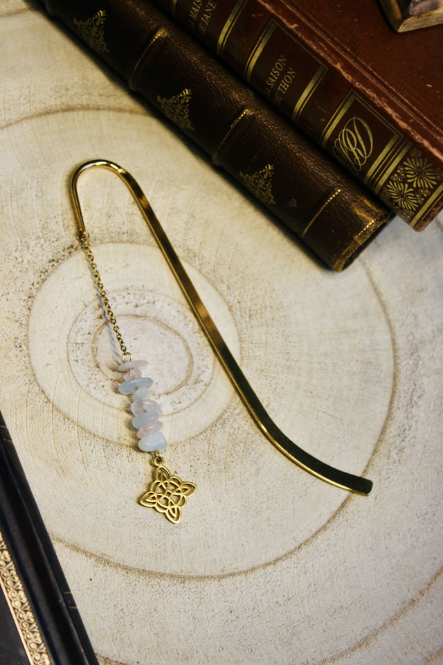 Marque page personnalisable Noeud de sorcière doré