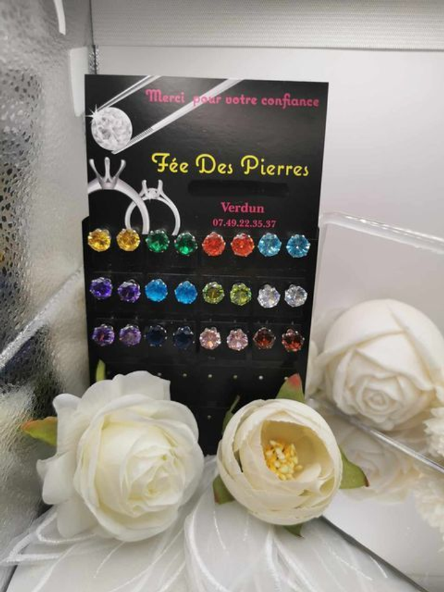 Clous d'Oreilles en Acier Inoxydable et Zircon – 8 mm