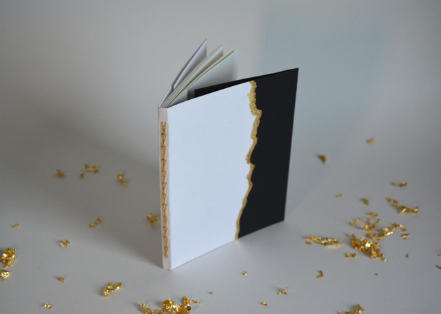 Carnet kintsugi blanc et noir