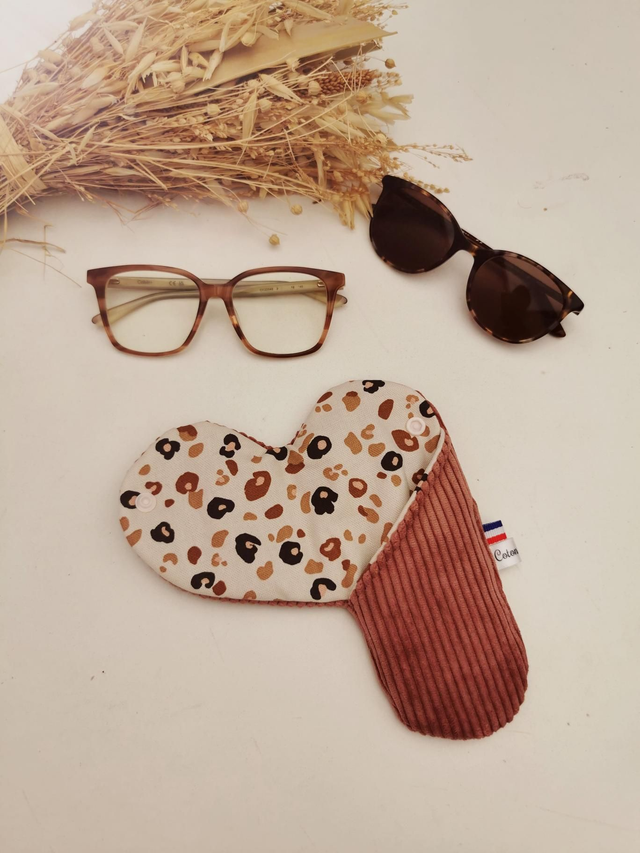 Étui à lunettes ROMÉO velour vieux rose