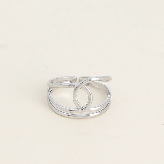 Bague courbée argent 
