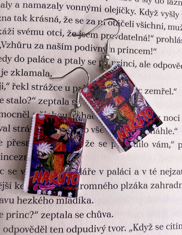 Náušnice mini knížky manga Naruto 2