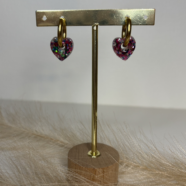 Pampilles cœur multicolore 