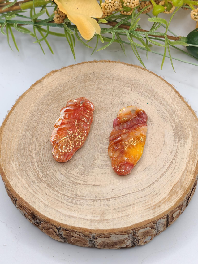 Plume Mélange Rouge/Jaune