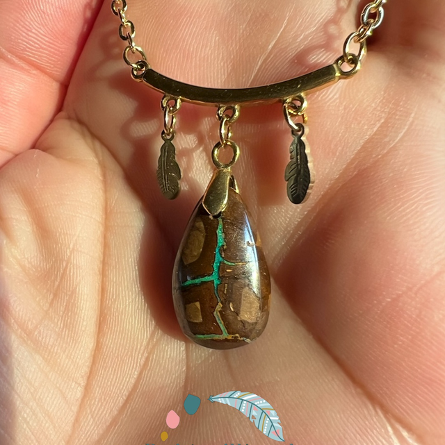 Collier ras du cou en Opale Boulder