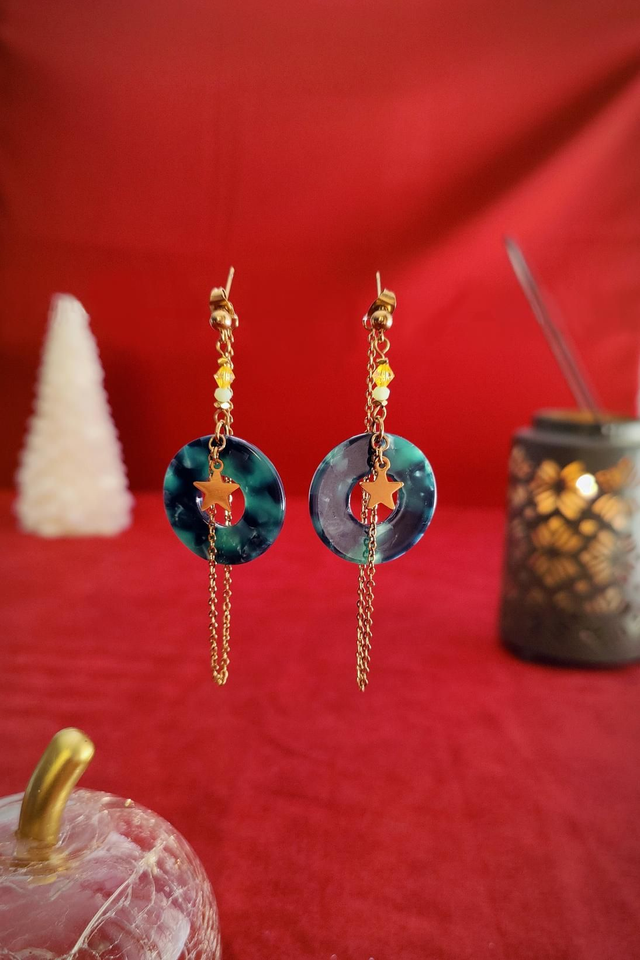 Boucles d&#039;oreilles Donut Vertes