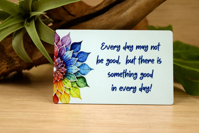 Colourful Mandala Wallet Card – Daily Positivity Reminder