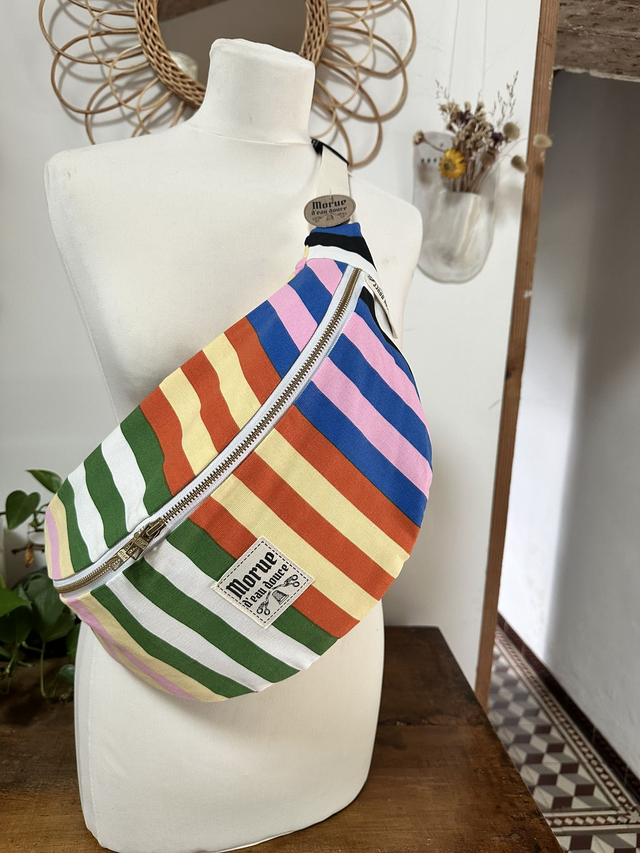 sac banane XXL multi rayure 