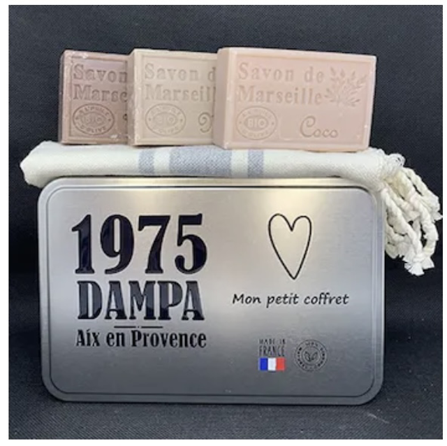 Coffret 3 savons de Marseille &amp; Fouta invité 
