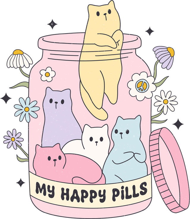My Happy Pills Cat DTF