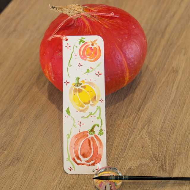 Marque-page citrouilles orangés