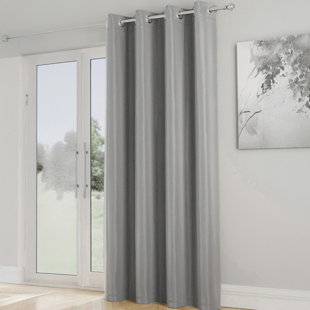 Enhanced Living Nightfall Supersoft Grey Room Darkening Thermal Readymade Door Curtains