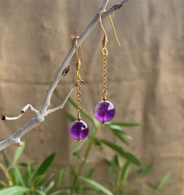 Boucles d'oreilles en améthyste 