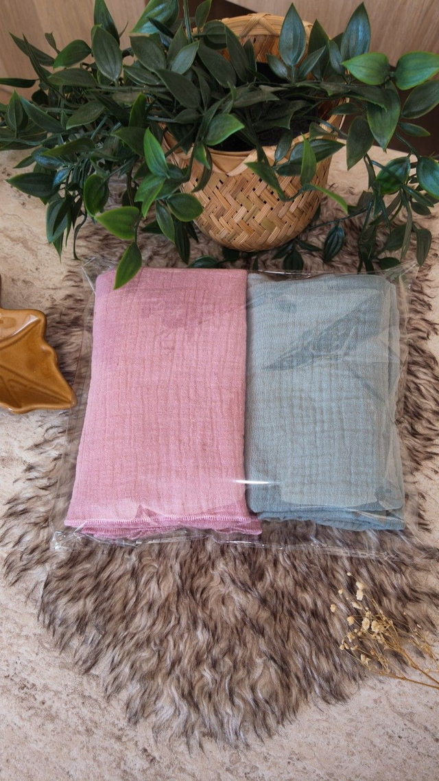 Le Duo Nuage – Lot de 2 langes 60 × 60 cm