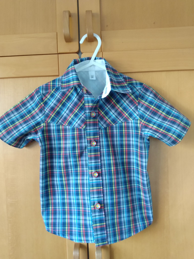 Shirt - 3 yrs (98 cm).   Grey tartan