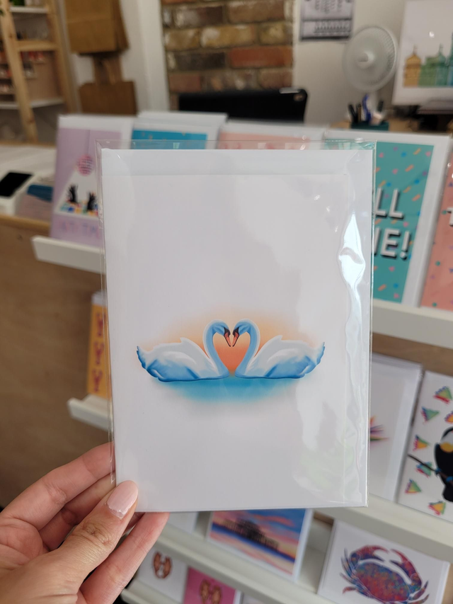 Swan Couple Greetings Card - NW-011