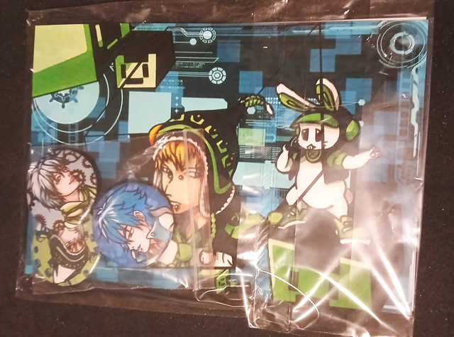 Dramatical munder Lots Carte postal et Badge