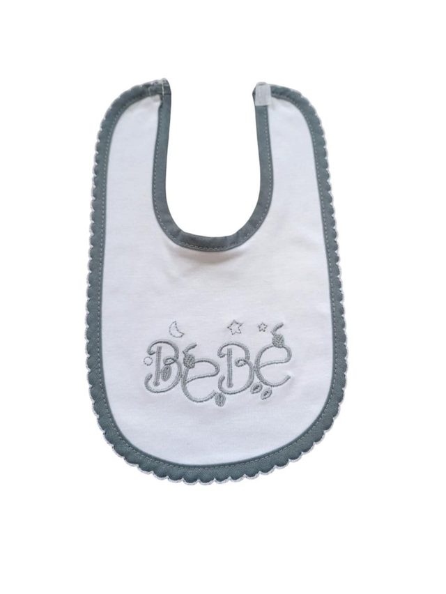 Bavoir brodé en coton 