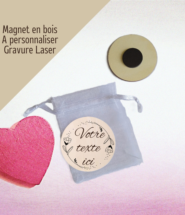 Magnet - aimant en bois personnalisable