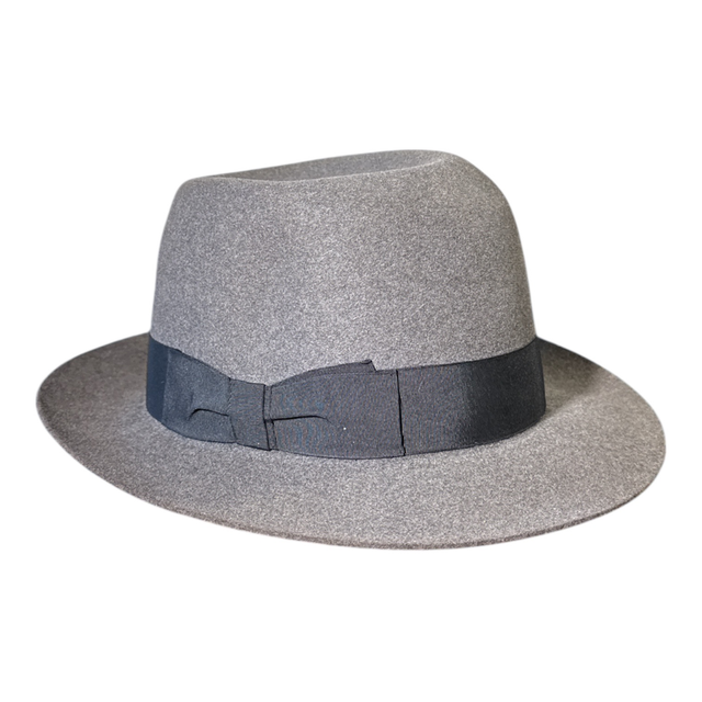 Cappello Panizza,grigio fascia nera